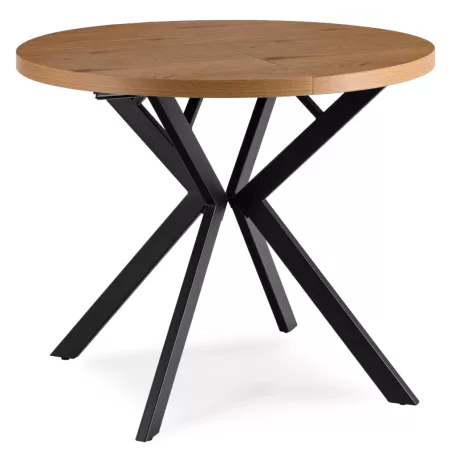 DORIAN Kihúzható asztal 80-160 cm Arany Tölgy/Fekete