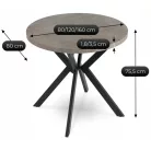 DORIAN Kihúzható asztal 80-160 cm Beton/Fekete