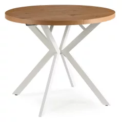 DORIAN Kihúzható asztal 80-160 cm Arany Tölgy/Fehér