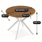 DORIAN Kihúzható asztal 80-160 cm Arany Tölgy/Fehér