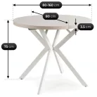 DORIAN Kihúzható asztal 80-160 cm Kasmír/Fehér