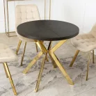 DORIAN Kihúzható asztal 80-160 cm Fekete/Arany