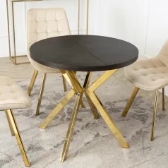 DORIAN Kihúzható asztal 80-160 cm Fekete/Arany