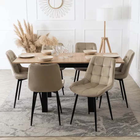 Asztal MAX kinyitható 80-160 cm tölgy Artisan/Fekete