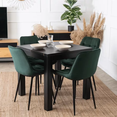 Asztal MAX kinyitható 80-160 cm Fekete