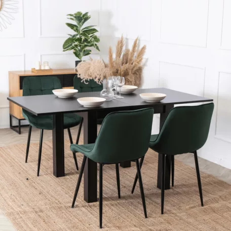 Asztal MAX kinyitható 80-160 cm Fekete