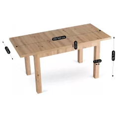 SKUBI Kihúzható asztal 120-160 cm Artisan Oak