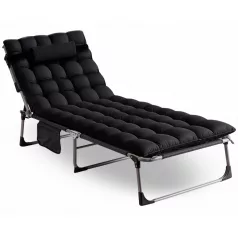 VENUS Fekete Kerti Nyugágy Kempingágy