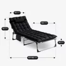 VENUS Fekete Kerti Nyugágy Kempingágy