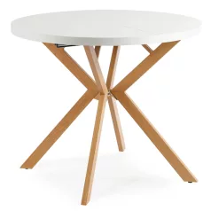 DORIAN Kihúzható asztal 80-160 cm Fehér/Arany Tölgy