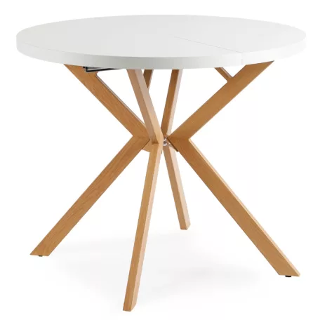 DORIAN Kihúzható asztal 80-160 cm Fehér/Arany Tölgy