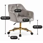 KONOR szürke bársony forgószék