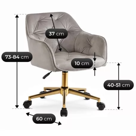 KONOR szürke bársony forgószék