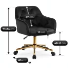 KONOR fekete bársony forgószék