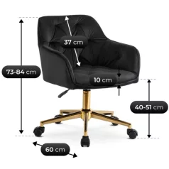 KONOR fekete bársony forgószék