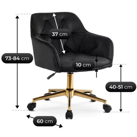 KONOR fekete bársony forgószék