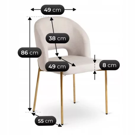 BROS Krém/Arany Szék