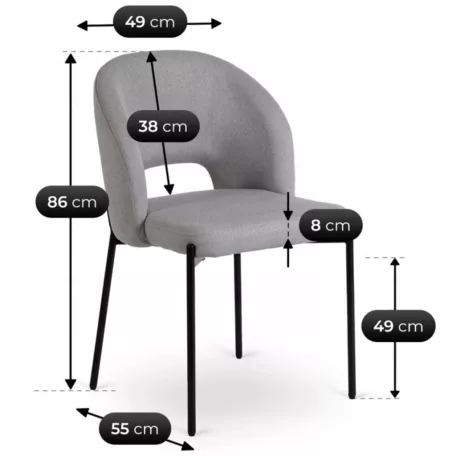 BROS szék szürke/fekete