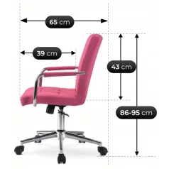 ASTRO ifjúsági rózsaszín öko bőr forgószék