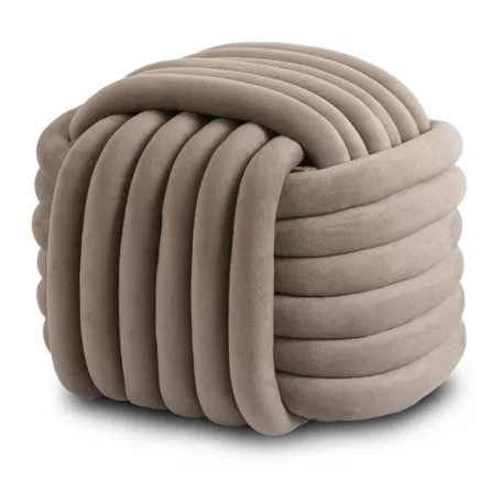 MAGMA Bézs Bársony Szőtt Puff