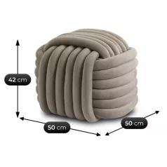 MAGMA Bézs Bársony Szőtt Puff