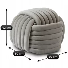 MAGMA Szürke Bársony Szőtt Puff