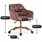 KONOR Rózsaszín Bársony Forgószék