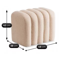 KARBON kárpitozott puff bézs színben