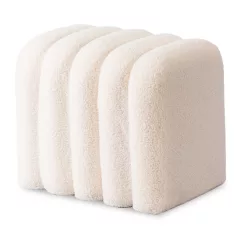 KARBON Kárpitozott Puff Krémszínű