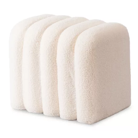 KARBON Kárpitozott Puff Krémszínű