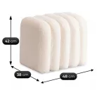 KARBON Kárpitozott Puff Krémszínű