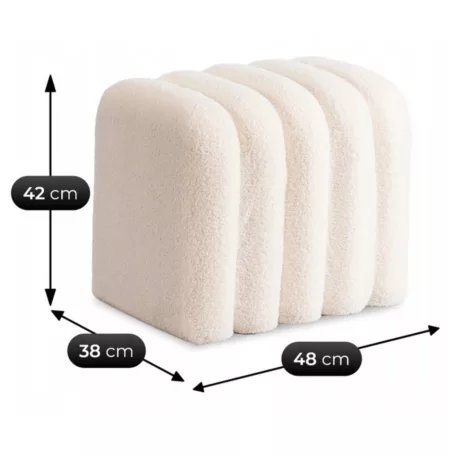 KARBON Kárpitozott Puff Krémszínű