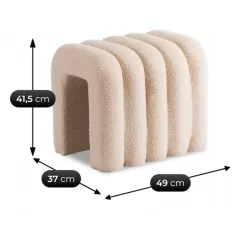 Kárpitozott PIKSEL puff bézs színben