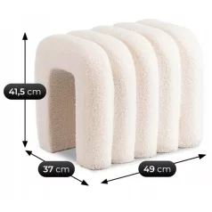 Kárpitozott PIKSEL krémszínű puff