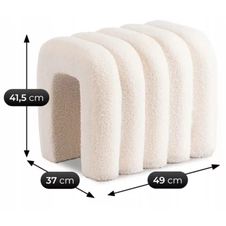 Kárpitozott PIKSEL krémszínű puff