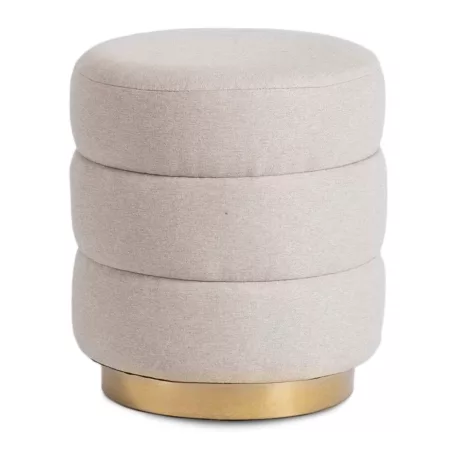 AURA bézs kárpitozott puff