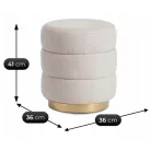 AURA bézs kárpitozott puff