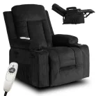 BOX fekete kordbársony dönthető masszázsfotel