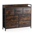 HUDSON Fiókos Komód 98 cm Rusztikus Tölgyfa/Fekete