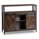 ARLO Fiókos Komód 100 cm Polcokkal Rusztikus Tölgyfa/Fekete