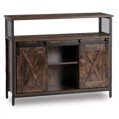   ARLO Fiókos Komód 100 cm Polcokkal Rusztikus Tölgyfa/Fekete