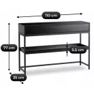 RUBY előszobai konzolasztal 100 cm polccal, fekete