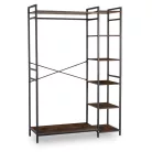 PIPER Előszobai Kabáttartó Fogas 116 cm Rusztikus Tölgyfa/Fekete Polcokkal