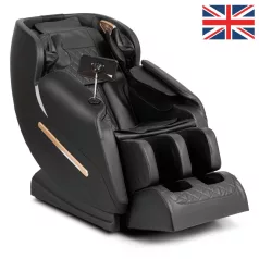 VX MAX masszázsfotel, fekete, öko-bőr, angol menü