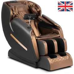 VX MAX masszázsfotel, barna, öko-bőr, angol menü