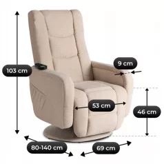 SPIKE 2 Forgómasszázsfotel Bézs