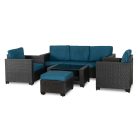 OLYMPIA Kerti Bútor Garnitúra Szürke/Sötétkék