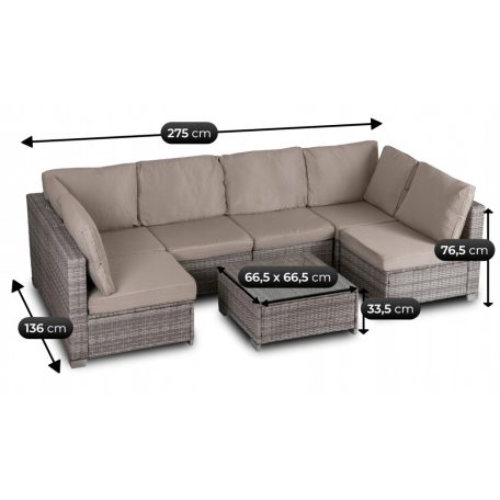 COLUMBUS bézs kerti bútor szett