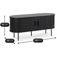 TRISH TV szekrény 120 cm kétajtós fekete