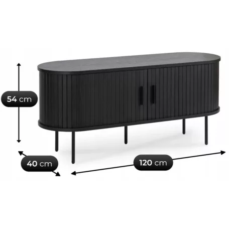 TRISH TV szekrény 120 cm kétajtós fekete